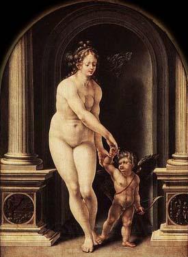 GOSSAERT, Jan (Mabuse) Venus and Cupid Norge oil painting art